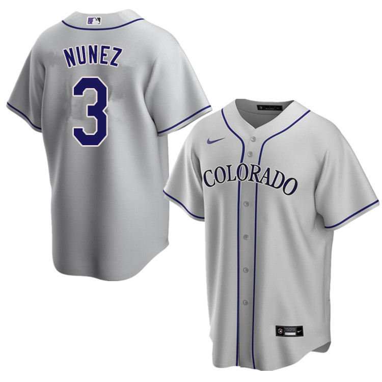 Nike Men #3 Dom Nunez Colorado Rockies Baseball Jerseys Sale-Gray